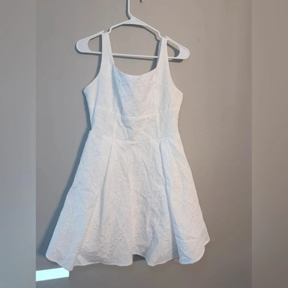Girls White Eyelet Fit-and-Flare Dress